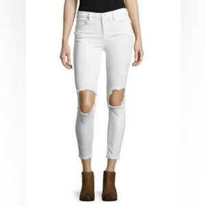 Free People White Ripped Jeans